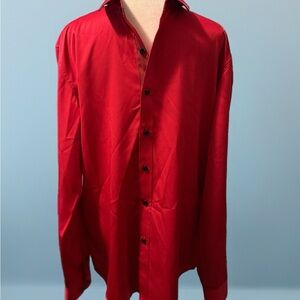 Vibrant Red Shirt with Mesh Accents